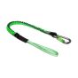 NLG heavy duty bungee tool lanyard coiled view showing Dyneema loop and Twistlock carabiner on white background | CMT Group UK