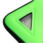 Close-up of NLG tablet case triangular camera aperture showing tablet camera lens visible through neoprene back panel | CMT Group UK