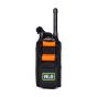 NLG radio holster front view black dual-layer ballistic construction orange bungee retention D-ring two-way radio inside | CMT Group UK