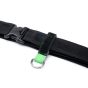NLG BiLock Velcro anchor attached to black tool belt showing counter-wrap installation on belt webbing | CMT Group UK