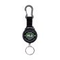 NLG mini retractable tool lanyard black compact reel body carabiner anchor end front view | CMT Group UK