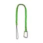 GO bungee tool lanyard extended front view showing NLG ID label and serial number with contrast stitching detail | CMT Group UK
