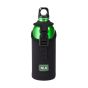 NLG bottle holder with green 500ml water bottle front view black neoprene adjustable buckle strap | CMT Group UK