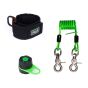 NLG screwdriver tethering kit showing Spin Tether coil lanyard and adjustable wristband flat lay | CMT Group UK