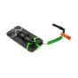 NLG smartphone tethering harness fitted to phone with NLG coil lanyard attached showing full tethering system | CMT Group UK