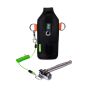 Scaffold spanner holster front view with spanner inserted and coil lanyard attached to D-ring anchor | CMT Group UK