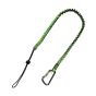 NLG screwgate bungee tool lanyard angled coiled view showing climbing cord loop and aluminium screwgate carabiner | CMT Group UK
