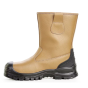 ProMan Chicago Tan Leather (PM104) Rigger Boot – Fur-Lined – S3 SRC Steel Toe side profile highlighting leather upper and heel support | CMT Group