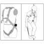 Suspension trauma relief strap in use diagram showing operative standing up in suspended harness | CMT Group UK