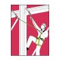 Usage diagram showing operative on steel beam using forked lanyard continuous connection system | CMT Group UK
