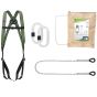 Work restraint kit with full body harness 1.5m kernmantle lanyard and steel screw karabiners | CMT Group UK