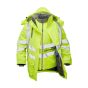 Pulsar Protect P487 7-in-1 hi-vis yellow storm coat open showing body warmer inside interactive zip system | CMT Group UK