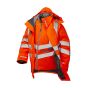 Pulsar Protect PR497 hi-vis orange storm coat with body warmer from side showing reflective tape and storm flap | CMT Group UK