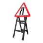 RA1 Plastic Quick Fit Frame & Sign - 750mm Triangle - Road Narrows Left