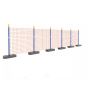 RollOne temporary site fencing kit rolled compact storage position showing 6 poles and net | CMT Group UK

