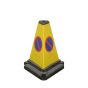 530mm two-piece yellow triangular no waiting cone with reflective no waiting symbol on all three faces front view | CMT Group UK