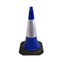 2 Piece Road Cone 750mm - Blue c/w White Reflective Sleeve