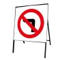 No Left Turn Metal Road Sign, Frame & Clips 750mm