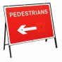 Pedestrians Reversible Arrow Metal Road Sign, Frame & Clips 600mm x 450mm