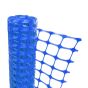 Blue plastic mesh barrier fencing roll unpackaged showing mesh structure and flat oval openings | CMT Group UK