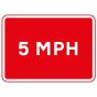 Metal Rectangle Plate Sign 5MPH Speed Limit 600 X 450mm