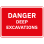 Metal Frame Road Sign PLATE ONLY - 1050mm x750mm - Printed: Danger Deep Excavation