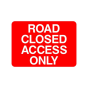 RA1 Plastic Quick Fit PLATE ONLY - Rectangle 1050x750mm - Road Closed Access Only