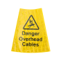 Yellow Cone Sleeve 750mm - Danger Overhead Cables
