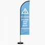 Exclusion Water Main Below Hi-Vis Sail Flag With Pole & Base 3.4m - Double Sided