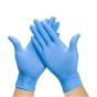 Blue nitrile powder-free gloves pair showing beaded cuff and close-fitting nitrile construction | CMT Group UK