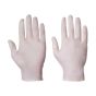 Natural colour latex powder-free disposable gloves front and back view showing micro textured fingers | CMT Group UK