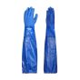 Triple-dipped PVC chemical gauntlets blue extended cuff front and back pair 300mm oil resistant | CMT Group UK