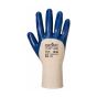 Portwest A330 nitrile knitwrist glove size 10 single glove showing navy 3/4 coating and cream knit cuff | CMT Group UK