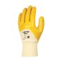 Skytec Neon nitrile work glove size 10 single glove showing yellow 3/4 coating and cream knit cuff | CMT Group UK