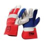 MAX SRGBY heavy duty rigger gloves showing double leather palm forefinger and thumb reinforcement | CMT Group UK