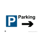 Site Sign - 3mm Correx - 420x594mm - Parking Arrow Right