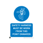 Site Sign  - Safety Harness Must Be Worn From This Point Onwards – 450x600 - 3mm Correx