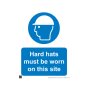 Safety Sign - 3mm Correx - 420x594mm (A2) Hard Hats Must Be Worn On This Site