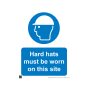 Site Sign - 3mm Correx - 297x420mm(A3) - Hard Hats Must Be Worn On This Site