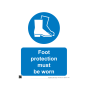 Site Sign - 3mm Correx -  Foot protetion must be worn - 450 x 600mm 297x420mm A3