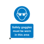 Site Sign - 3mm Correx - 297x420mm (A3) - Safety Goggles Must Be Worn In This Area