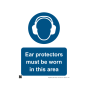 Prohibition Sign Ear protectors must be worn - 297x420mm A3 - 3mm Correx