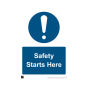 Safety Sign Safety Starts Here A2 - 4mm Correx