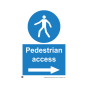Site Sign - 3mm Correx - 420x594mm - Pedestrians arrow right