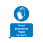 Site Sign - 3mm Correx - Hand protection must be worn - 297x420mm A3