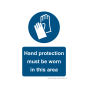 Site Sign - 3mm Correx - 210x297mm A4 - Hand protection must be worn