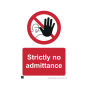 Site Sign - 3mm Correx - 420x594mm - Strictly no admittance