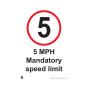Site Sign - 4mm Correx - 450x600mm (A2) - 5mph Mandatory Speed Limit 