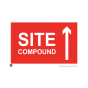Site Sign - 3mm Correx - 420x594mm - Site compound arrow up