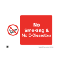 Safety Sign - No smoking & no e-cigarettes - Plastic - 594x841mm 